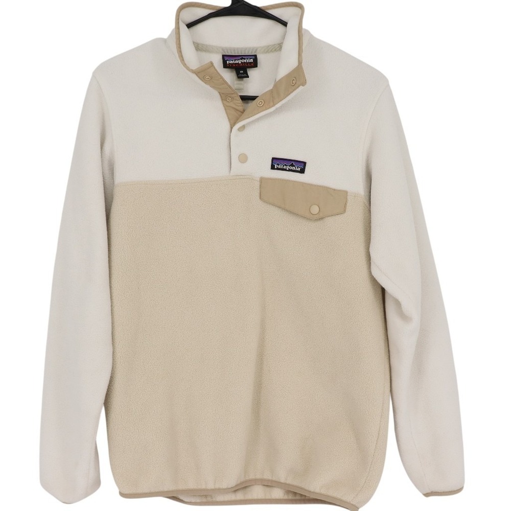 Patagonia Synchilla Lightweight Snap-T Fleece Pullover Cream Tan 25455 Womens XS